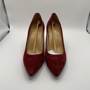 Michael Kors Burgundy Suede Pointed-Toe Pumps